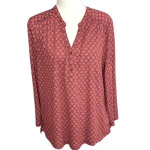 Red Patterned Women's Top